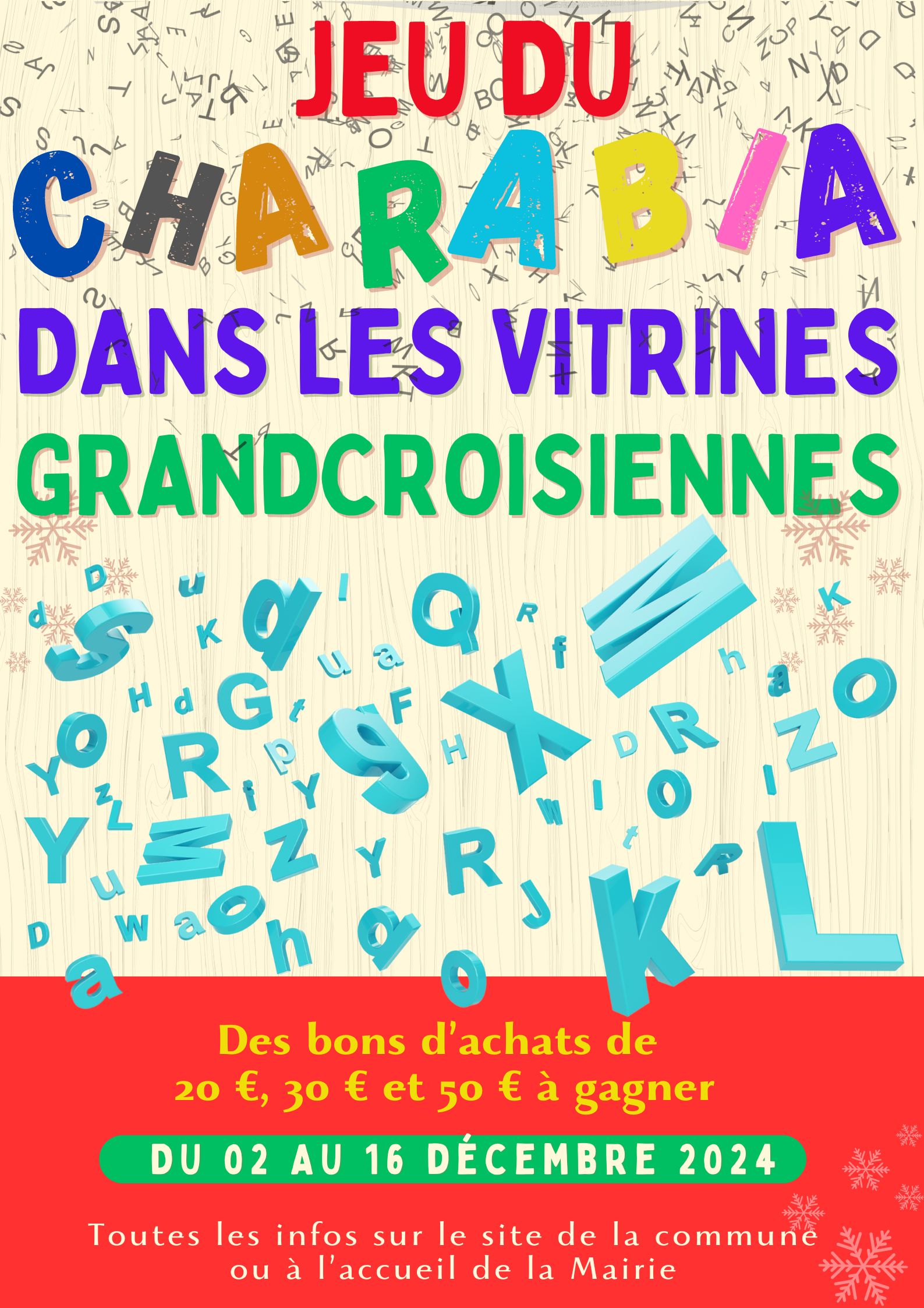 Jeu du charabia dans les vitrines grandcroisiennes